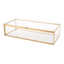 Glass Jewelry storage box with lid Keepsake Display Clear Rectangular case transparent 2024 - buy cheap