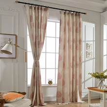 Cortinas de lino con estampado Floral para sala de estar, dormitorio, cocina, cortinas decorativas para el hogar, hechas a medida, bonitas 2024 - compra barato