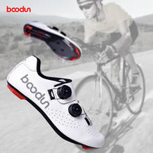 Boodun reflexivo men estrada mtb sapatos de bicicleta de fibra de carbono único ultraleve ciclismo sapatos auto-lock triathlon sapatos de corrida 2024 - compre barato