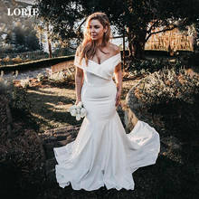 LORIE Mermaid Wedding Dresses Off The Shoulder Elegant Satin Bridal Gown Vestido de novia 2021 2024 - buy cheap