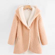 Plush Lambskin Teddy Coat Women Winter Fluffy Fashion Casual Warm Soft Hooded Fake Fur Overcoat Fourrure Campera Pelliccia 2024 - buy cheap