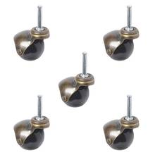 5PCS Replacement 2 inch Swivel Caster Wheels Antique Brass Ball Caster with Long Stem Total 330lbs Capacity for Furniture 2024 - buy cheap