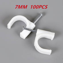100pcs 7mm Round Steel Nail Cable Wire Wall Hanging Screw Clips Cable Clip For RG59 RG6 White High Quality Low Price Favorable 2024 - buy cheap