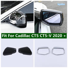 Outer Side Door Rear View Mirror & Rain Eyebrow Cover Shield Sunshade Snow Guard Trim Fit For Cadillac CT5 CT5-V 2020 2021 2022 2024 - buy cheap