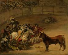 Fronha de arte luz de goya bullfight, pôster grande para pinturas a óleo em tela, decoração para casa, arte de parede 2024 - compre barato