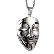 Stainless Steel V for Vendetta Mask Clown Pendant Necklace Evil Chainsaw Men Necklaces Jewelry with 60cm Chain 2024 - buy cheap