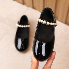 Girls Leather Shoes Autumn New Pearl Little Girl Shoes Fashion Bead Kids Girl Princess Dancing Shoes Size 21-36 SP092 2024 - buy cheap