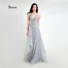 Finove 2020 New Elegant Prom Dresses Long Formal Beading Illusion Evening Party Gowns Plus Size Robe De Soiree 2024 - buy cheap