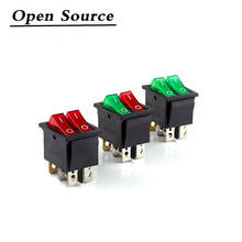 1Pcs KCD8 Double Rocker Switch 6 Pin on-Off with Green Red LED Light 20A 125VAC Red Green Black 2024 - buy cheap