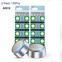 20 шт./1 упаковка, щелочные кнопочные батарейки AG13 LR44 357 357A S76E G13 AG 13 1,5 в 2024 - купить недорого