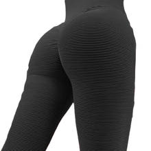Mulheres esporte empurrar para cima leggings de fitness cintura alta ginásio leggins moda listrado cintura alta calças esportivas calças de yoga para mulher 2024 - compre barato