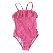 Biquíni criss cross, roupa de banho para meninas, maiô de peça única com estampa rosa, bonito, infantil, traje de banho para meninas 2024 - compre barato