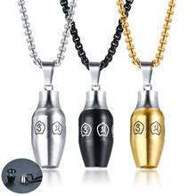 Men Bottle Pendant Cremation Urn Jewelry Necklace with Six-Word Mantra Prayer Words Ashes Keepsake Memorial Gifts for Him 2024 - buy cheap