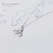 Coluwei-collar con colgante de bicicleta geométricos minimalistas para mujer, de Plata de Ley 925 auténtica, cadena de eslabones, regalo para niñas, joyería 2024 - compra barato