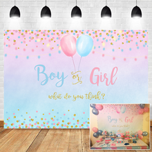 Mocsicka Boy Or Girl Gender Reveal Backdrop Blue Pink Dots Balloon Photography Background Baby Shower Party Banner Backdrops 2024 - buy cheap