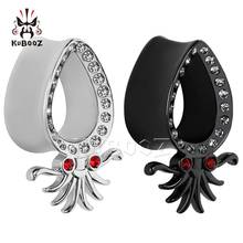 Pendientes de cobre con diseño de pulpo para mujer, Piercing para oreja, Piercing, color blanco y negro, novedad 2024 - compra barato