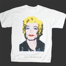 Camiseta masculina de algodão com decote em v camiseta engraçado tops camiseta hip hop jackson marilyn monroe pop arte kitsch incomum unissex 2024 - compre barato
