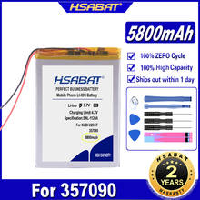 Hsabat-bateria de lítio polímero, 357090 5800mah, para tablet e computador 7 polegadas, u25gt 7,8,9 polegadas, icoo 3.7v 2024 - compre barato