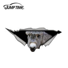 Jump Time 13cm x 5.6cm donkey sticker Laptop Decal 3D Pet Graphic Vinyl Decal Car Window Laptop Bumper Car Stickers 2024 - buy cheap