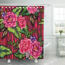 Colorful Mexican Floral Pattern Beautiful Folk Flowers Navajo Amazing Shower Curtain Waterproof Polyester Fabric 72 x 78 Inches 2024 - buy cheap