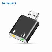 Kebidumei внешняя звуковая карта USB к 3,5 мм аудио адаптер для наушников звуковая карта 7,1 Звуковая карта для микрофоном наушники для компьютера ПК 2024 - купить недорого