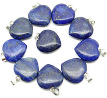 Atacado 50pcs Ouro areia pedra natural lapis lazuli malaquita coração pingente para DIY fazer jóias colar pingentes 20mm 2024 - compre barato