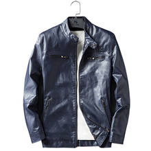 Jaqueta de couro para motociclista masculina, casaco casual de couro para homens c178 2024 - compre barato
