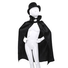 Crianças chidlren mágico cosplay traje menino menina manto feiticeiro longo manto magia varinha chapéu bowler roupa festa de halloween vestir-se 2024 - compre barato