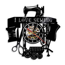 I Love Sewing Quilting Vinyl Record Wall Clock Sawing Girl Wall Clock Modern Design Sewing Machine Tailor Wall Decor Seamer Gift 2024 - buy cheap