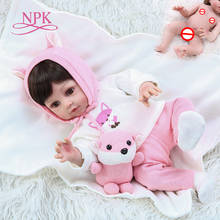 NPK 48CM full body soft silicone lifelike flexible reborn baby doll premie size adorable cuddly sweet doll Christmas Gift 2024 - buy cheap