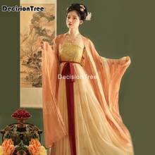 2022 woman hanfu chinese style tang dynasty fairy elegant dress oriental embroidery stage dance costume festival wear hanfu 2024 - buy cheap