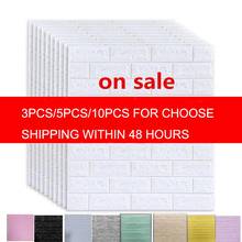 70*77 3D Brick Wall Stickers DIY Self  Decor Foam Waterproof Wall Covering Wallpaper for TV Background Kids Living Room 2024 - buy cheap