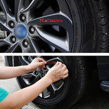 4x черный углеродное волокно текстура обода колеса отделка наклейки для HYUNDAI TUCSON 2016 2017 2018 аксессуары автомобильный Стайлинг 2024 - купить недорого