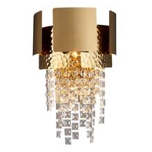 Luminária de parede moderna com led, luminária de cristal dourada para decoração, para sala de estar e cabeceira 2024 - compre barato