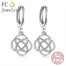 FC Jewelry 925 Sterling Silver Infinity Circle Interlinked Hoop Earring Accessories Boucles Doreilles For Women Oorbellen 2022 2024 - buy cheap