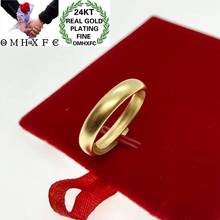 OMHXFC Jewelry Wholesale YM281 European Fashion Fine Woman Man Party Birthday Wedding Gift Simple Blank Resizable 24KT Gold Ring 2024 - buy cheap