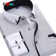 Long Sleeved Printed shirt Casual Long Sleeved Mens Shirt 4XL Plus Size Business Man Shirt Male Social Dress Shirts Comfortable 2024 - buy cheap