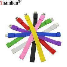 SHANDIAN Silicone Bracelet Wrist Band 4GB 8GB 16GB 32GB 64GB USB 2.0 USB Flash Drive Pen Drive Stick U Disk Pendrives 2024 - buy cheap