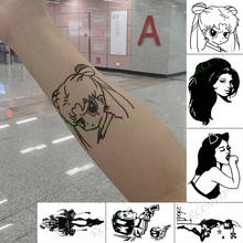 Waterproof Temporary Tattoo Sticker  Anime Lovely Sexy leon Girl gun Tatto Flash Tatoo Fake Tattoos for Kids Men Women 2024 - buy cheap