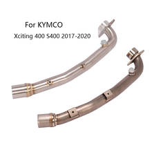 Slip-on Stock Muffler for KYMCO Xciting 400 S400 2017-2020 Exhaust Pipe Motorcycle Header Link Tube with Sensor Hole Titanium 2024 - buy cheap