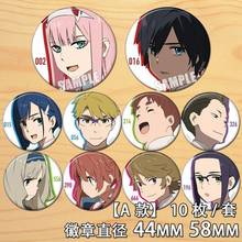 Anime darling no franxx hiro zero dois ichigo goro futoshi figura 6296 emblema redondo broche pino presentes crianças coleção brinquedo 2024 - compre barato