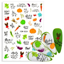 1 лист ногтей Стикеры 3D ногтей слайдер наклейки томат овощи дизайн нейл-арта украшения для маникюра клей Фольга обертывания инструменты 2022 - купить недорого
