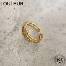 LouLeur-Anillo de plata de ley 2020 para mujer, sortija dorada de doble capa Simple para mujer, joyería diaria, joyería de plata 925 2024 - compra barato