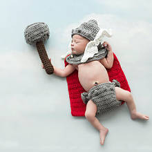 Crochet Anime Costume for Newborn Photography Props Knitted New Born Blanket Infant Boys Hat Beanie Baby Coming Home Outfit 2024 - buy cheap