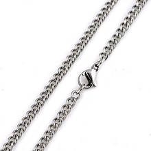 Colar básico masculino de aço inoxidável, corrente de 20-32 polegadas com fechamento de alta qualidade, colares com 3mm 2024 - compre barato