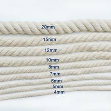 5mm-20mm corda de algodão grosso cabos de algodão para casa decorar diy artesanal fortalecer acessórios corda 10 metros 2024 - compre barato