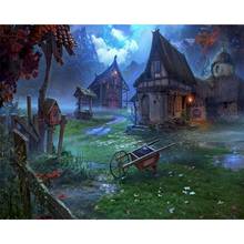 RUOPOTY 60x75cm Paint by numbers For Adults Landscape Painting By Numbers On Canvas Frameless Village night DIY Home Decor 2024 - buy cheap