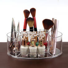 Caja de almacenamiento de cosméticos transparente, organizador de maquillaje acrílico de esmalte de uñas, contenedor de plástico para brochas y maquillaje 2024 - compra barato