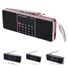 HOT-Mini altavoz estéreo recargable portátil para L-288, Radio FM, pantalla LCD, compatible con tarjeta TF, disco USB, reproductor de música MP3, altavoz (Bl 2024 - compra barato