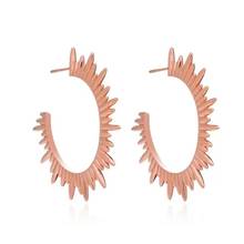 European women fashion jewelry big geometric circle hoop sparking Sun hoop earring 2024 - buy cheap